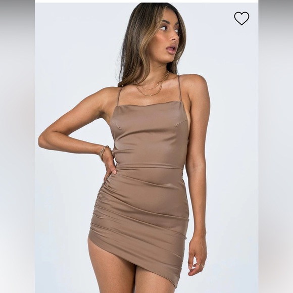 ASTRID MINI DRESS BROWN - Picture 1 of 7